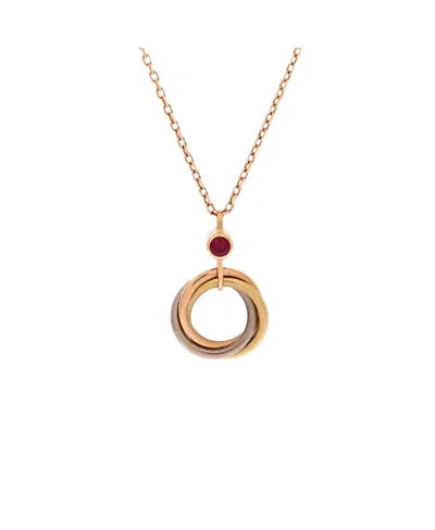 Pre-owned Pre-owned Cartier  Cartier Trinity Pendant Necklace 18k Tricolor Gold And Ruby