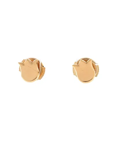 Pre-owned Pre-owned Cartier  Cartier Tulip Flower Stud Earrings 18k Rose Gold In Pink