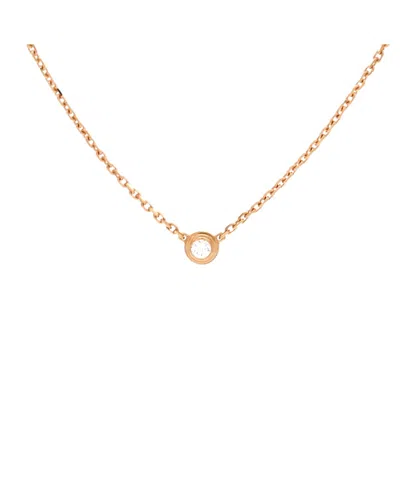 Pre-owned Pre-owned Cartier  Cartier Xs Cartier D'amour Pendant Necklace 18k Rose Gold With Diamond, 16 In Pink