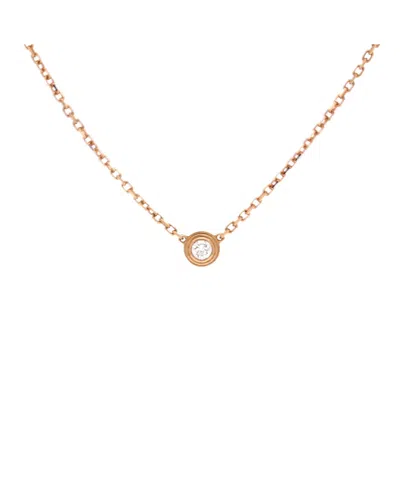 Pre-owned Pre-owned Cartier  Cartier Xs Cartier D'amour Pendant Necklace 18k Rose Gold With Diamond, 16 In Pink