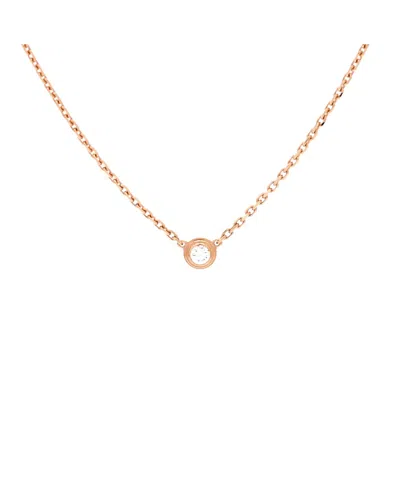 Pre-owned Pre-owned Cartier  Cartier Xs Cartier D'amour Pendant Necklace 18k Rose Gold With Diamond, 16.5 In Pink