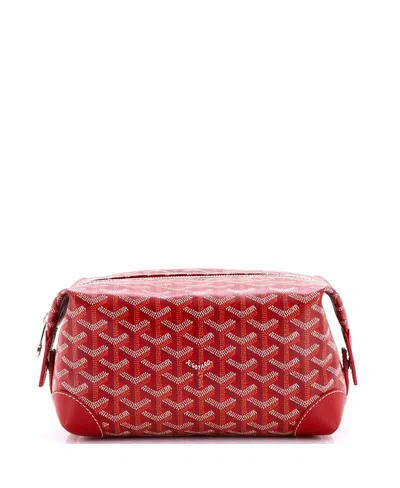 Pre-owned Pre-owned Goyard  Goyard 25 Boeing Trousse De Toilette Pouch Coated Canvas In Red