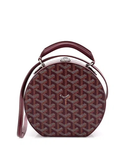 Pre-owned Pre-owned Goyard  Goyard Alto Hatbox Bag Coated Canvas In Burgundy