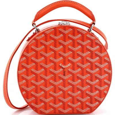 Pre-owned Goyard  Goyard Alto Hatbox Bag Coated Canvas In Orange