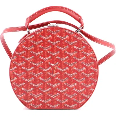 Pre-owned Goyard  Goyard Alto Hatbox Bag Coated Canvas In Red