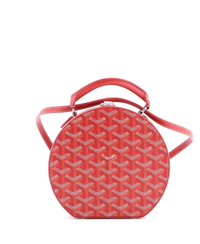 Pre-owned Pre-owned Goyard  Goyard Alto Hatbox Bag Coated Canvas In Red