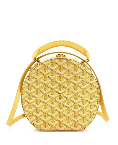 Pre-owned Pre-owned Goyard  Goyard Alto Hatbox Bag Coated Canvas In Yellow