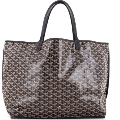 Pre-owned Goyard  Goyard Anjou Reversible Tote Coated Canvas Gm In Black