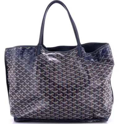 Pre-owned Goyard  Goyard Anjou Reversible Tote Coated Canvas Gm In Blue