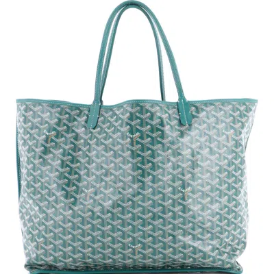 Pre-owned Goyard  Goyard Anjou Reversible Tote Coated Canvas Gm In Green