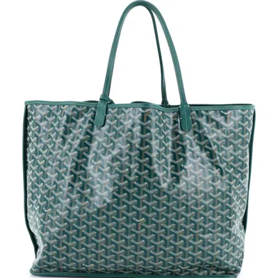 Pre-owned Goyard  Goyard Anjou Reversible Tote Coated Canvas Gm In Green