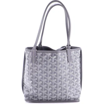 Pre-owned Goyard  Goyard Anjou Reversible Tote Coated Canvas Mini In Gray
