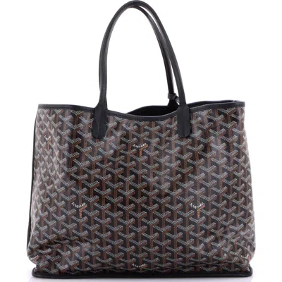 Pre-owned Goyard  Goyard Anjou Reversible Tote Coated Canvas Pm In Brown