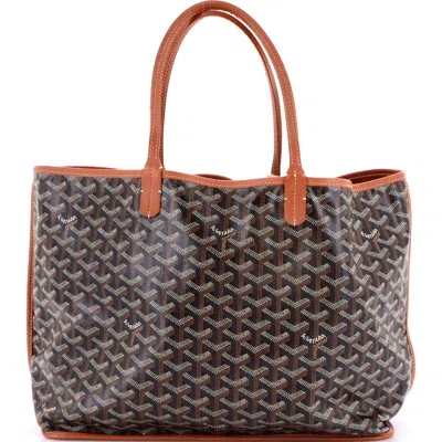 Pre-owned Goyard  Goyard Anjou Reversible Tote Coated Canvas Pm In Black