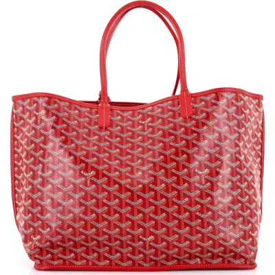 Pre-owned Goyard  Goyard Anjou Reversible Tote Coated Canvas Pm In Red