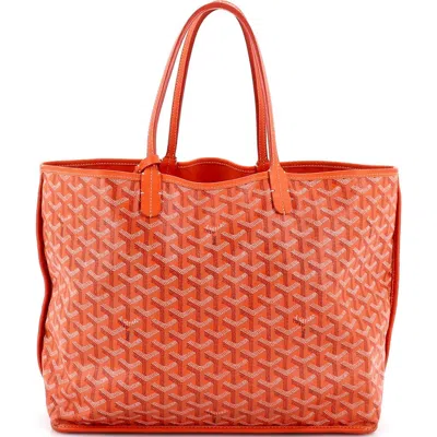 Pre-owned Goyard  Goyard Anjou Reversible Tote Coated Canvas Pm In Orange