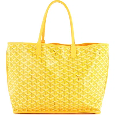 Pre-owned Goyard  Goyard Anjou Reversible Tote Coated Canvas Pm In Yellow