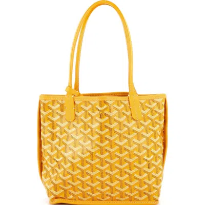 Pre-owned Goyard  Goyard Anjou Reversible Tote Printed Coated Canvas Mini In Orange