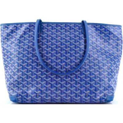 Pre-owned Goyard  Goyard Artois Tote Coated Canvas Gm In Blue