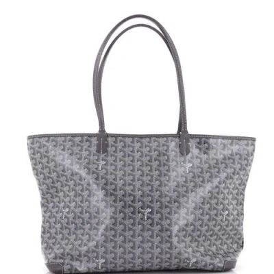 Pre-owned Goyard  Goyard Artois Tote Coated Canvas Mm In Gray