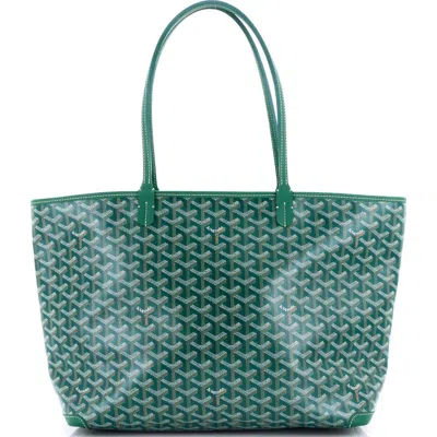 Pre-owned Goyard  Goyard Artois Tote Coated Canvas Mm In Green