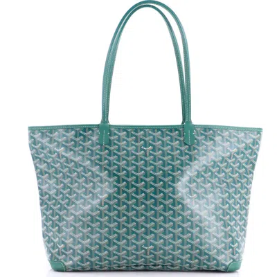 Pre-owned Goyard  Goyard Artois Tote Coated Canvas Mm In Green