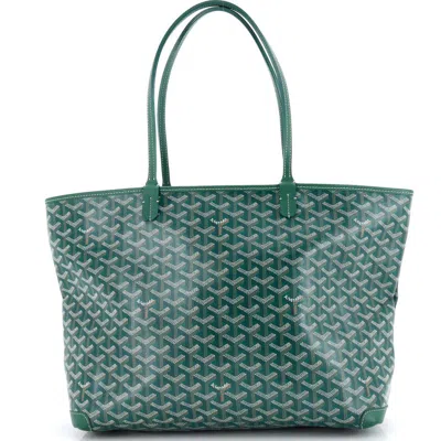 Pre-owned Goyard  Goyard Artois Tote Coated Canvas Mm In Green