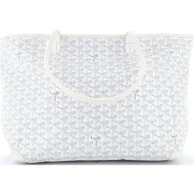 Pre-owned Goyard  Goyard Artois Tote Coated Canvas Mm In White