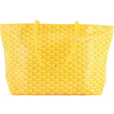 Pre-owned Goyard  Goyard Artois Tote Coated Canvas Mm In Yellow