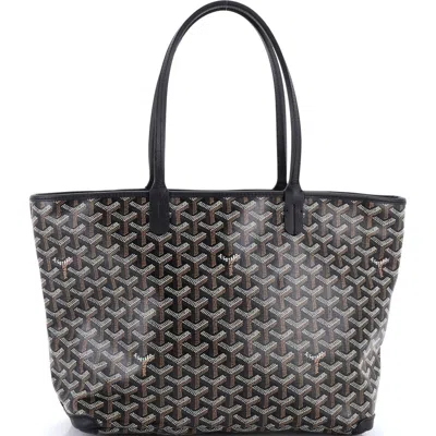 Pre-owned Goyard  Goyard Artois Tote Coated Canvas Pm In Black