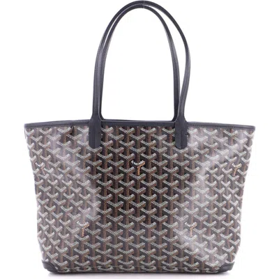 Pre-owned Goyard  Goyard Artois Tote Coated Canvas Pm In Black