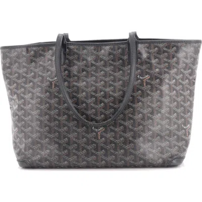 Pre-owned Goyard  Goyard Artois Tote Coated Canvas Pm In Gray