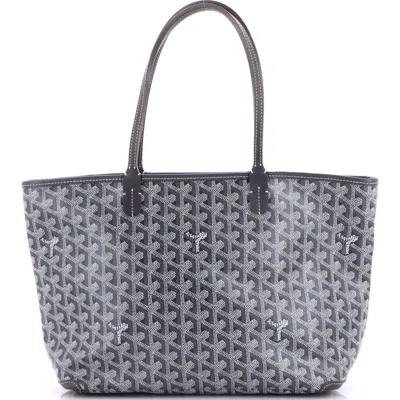 Pre-owned Goyard  Goyard Artois Tote Coated Canvas Pm In Gray