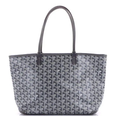 Pre-owned Goyard  Goyard Artois Tote Coated Canvas Pm In Gray