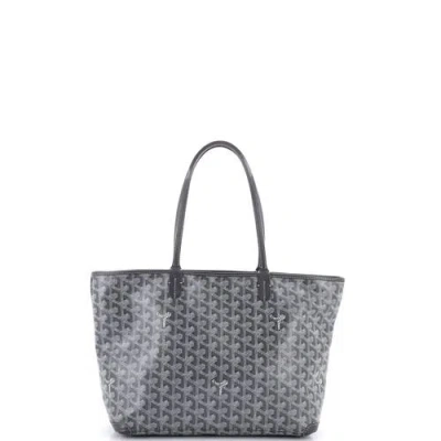 Pre-owned Goyard  Goyard Artois Tote Coated Canvas Pm In Gray