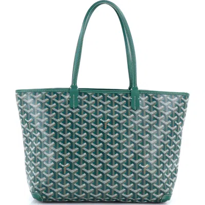 Pre-owned Goyard  Goyard Artois Tote Coated Canvas Pm In Green