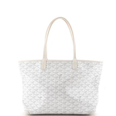 Pre-owned Goyard  Goyard Artois Tote Coated Canvas Pm In White