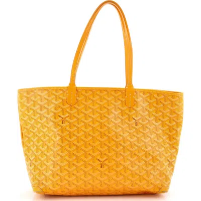 Pre-owned Goyard  Goyard Artois Tote Coated Canvas Pm In Yellow