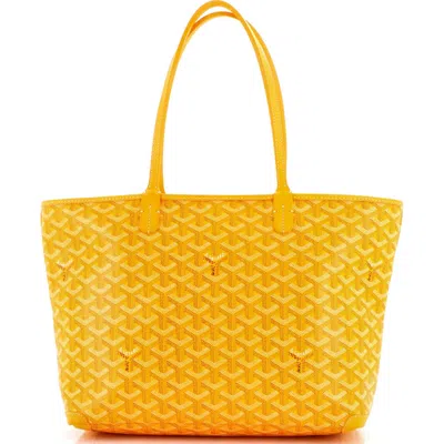 Pre-owned Goyard  Goyard Artois Tote Coated Canvas Pm In Gold