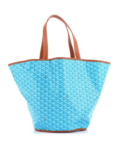 Pre-owned Pre-owned Goyard  Goyard Belharra Reversible Tote Coated Canvas In Blue