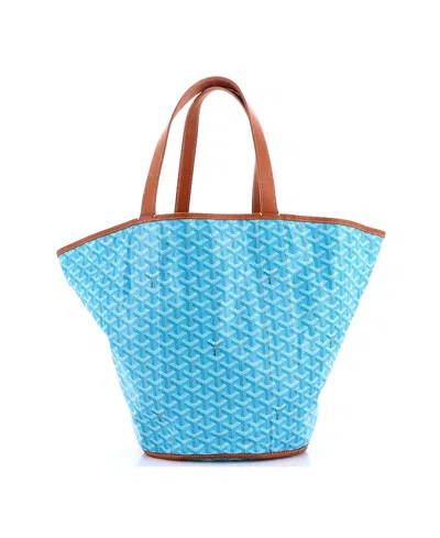 Pre-owned Pre-owned Goyard  Goyard Belharra Reversible Tote Coated Canvas In Blue