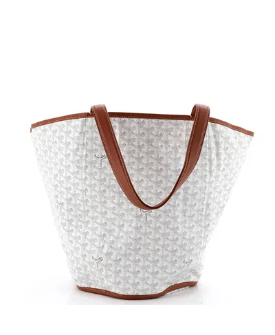 Pre-owned Pre-owned Goyard  Goyard Belharra Reversible Tote Coated Canvas In White