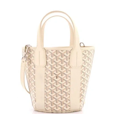 Pre-owned Goyard  Goyard Belharra Tote Coated Canvas Pm In Neutral