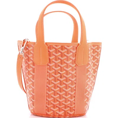 Pre-owned Goyard  Goyard Belharra Tote Coated Canvas Pm In Orange