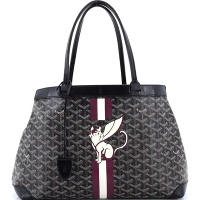 Pre-owned Goyard  Goyard Bellechasse Bag Coated Canvas Pm In Black