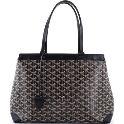 Pre-owned Goyard  Goyard Bellechasse Bag Coated Canvas Pm In Black