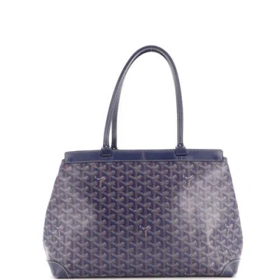 Pre-owned Goyard  Goyard Bellechasse Bag Coated Canvas Pm In Blue