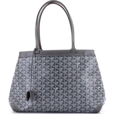 Pre-owned Goyard  Goyard Bellechasse Bag Coated Canvas Pm In Gray