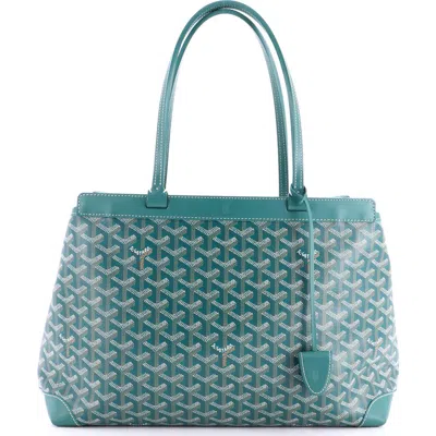 Pre-owned Goyard  Goyard Bellechasse Bag Coated Canvas Pm In Green
