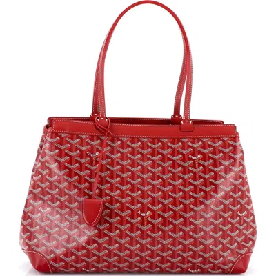 Pre-owned Goyard  Goyard Bellechasse Bag Coated Canvas Pm In Red